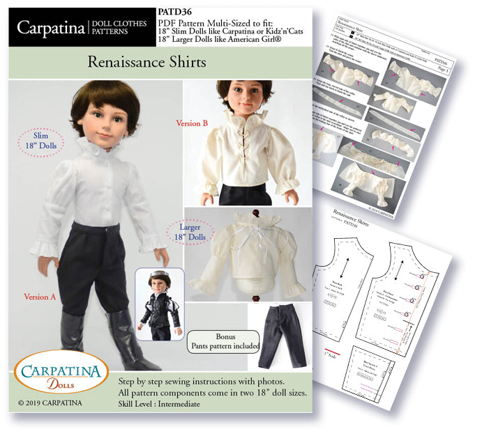 PDF Pattern for 18 pdf-pattern-for-18-dolls-renaissance-shirt-boy-doll-pattern-carpatina-dolls