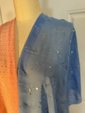 Blue and Peach Chiffon