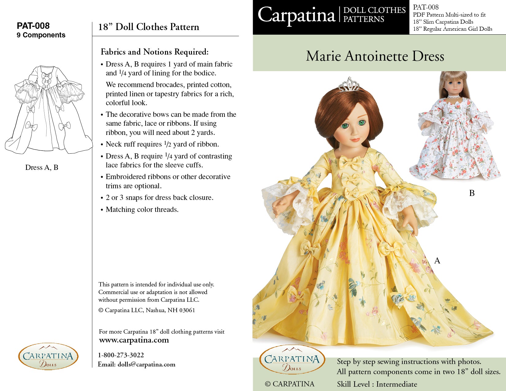 Dolls Petticoats - Multi-Sized Pattern PDF or Print – CARPATINA DOLLS