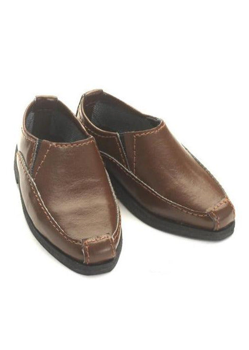 Brown Loafers Shoes for 18 inch Boy Dolls