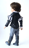 Black Tall Boots for 18 inch Boy Dolls