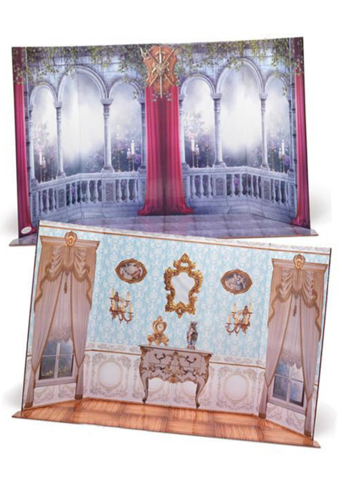 Doll Scene Backdrop Reversible Castle to Interior