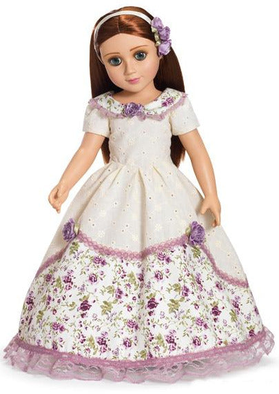 Purple Flower Victorian Doll Outfit - Lg