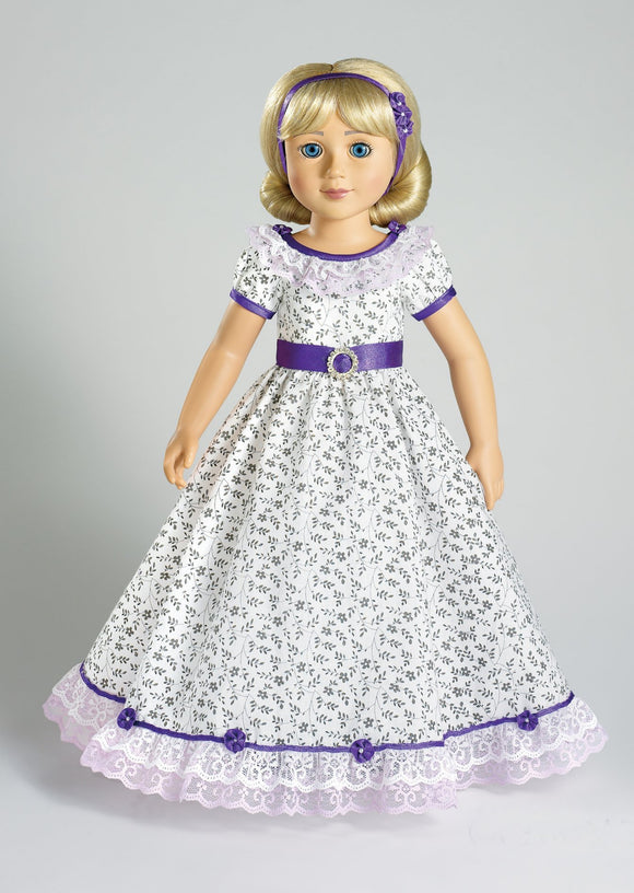 purple doll dress Purple and Pink Floral Dress for 18 Inch Girl Dolls Spring Doll Dress Outfit