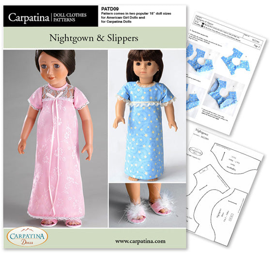 Nightgown and Slippers PDF Pattern