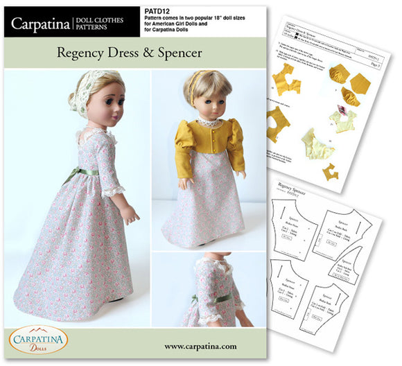 Regency Dress and Spencer - Multi-Sized Pattern PDF or Print