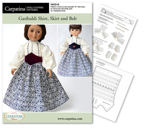 Garibaldi Blouse, Skirt and Belt - Multi-Sized Pattern PDF or Print