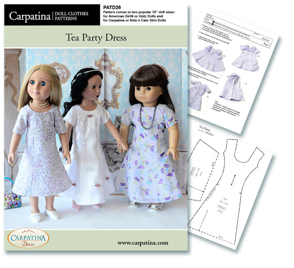 Tea Dress - Multi-Sized Pattern PDF or Print – CARPATINA DOLLS
