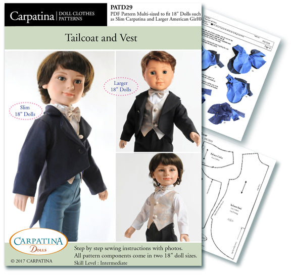 Tailcoat and Vest - Multi-Sized Pattern PDF or Print