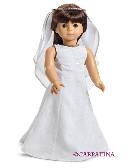 Wedding Dress or Bridal Communion White Doll Dress – CARPATINA DOLLS
