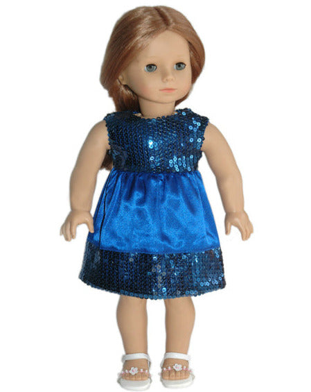 Blue Sequins Doll Dress Blue Sequins Doll Dress