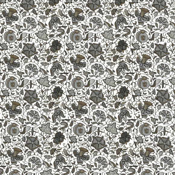 Renaissance Black Work Doll Fabric