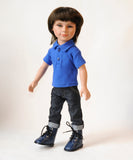 Blue Ankle Boots for 18 inch Boy Dolls