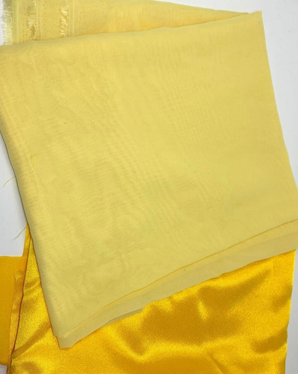 Yellow Chiffon and Satin